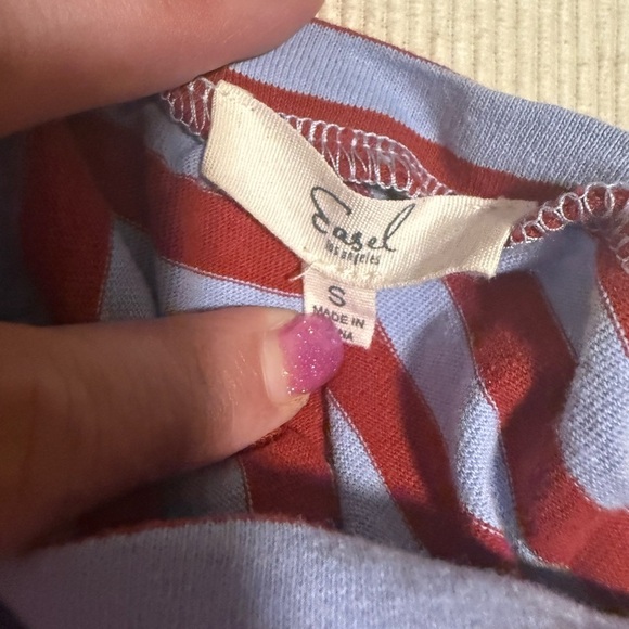 Easel Red and Purple Striped Short Sleeve Tee - Picture 9 of 11